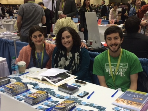 Rebecca, Jessica, and Travis at the Cheat River Review Table